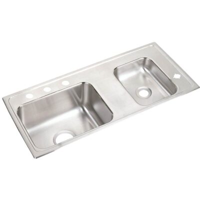 Elkay 18 Gauge Stainless Steel 37.25'' x 17'' x 4.5'' Double Bowl Drop-in Sink