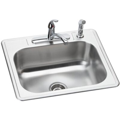 Elkay DISCONTINUED - USE DSE125224 sink, LK1001CR faucet, D1125 drain separately