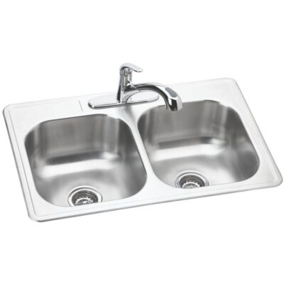 Elkay DISCONTINUED - USE DSE233223 sink, LK5000CR faucet, GBG1415SS bottom grid, D1125 drain separately