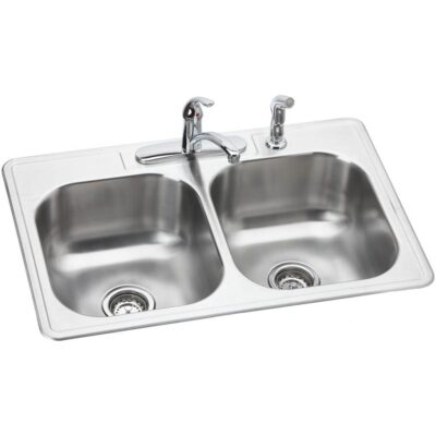 Elkay DISCONTINUED - USE DD233224 sink, LK1001CR faucet, D1125 drain separately