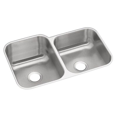 Elkay Dayton Stainless Steel 31-3/4'' x 20-1/2'' x 10'' 60/40 Double Bowl Undermount Sink