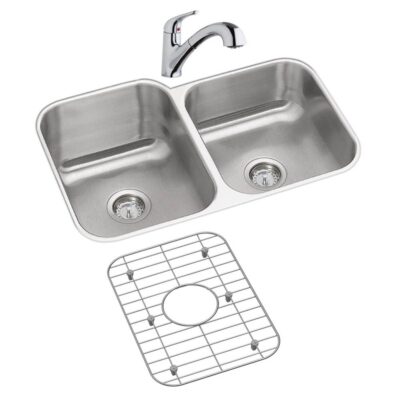Elkay DISCONTINUED - USE DXUH3118 sink, LK5000CR faucet, GBG1415SS bottom grid, D1125 drain separately
