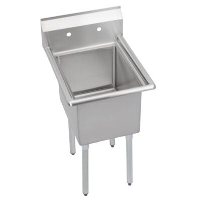 Elkay Dependabilt Stainless Steel 21'' x 25-13/16'' x 43-3/4'' 18 Gauge One Compartment Sink with Stainless Steel Legs