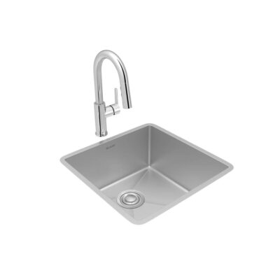 Elkay Crosstown 18 Gauge Stainless Steel 18-1/2'' x 18-1/2'' x 9'', Single Bowl Undermount Sink, Faucet & Drain Kit