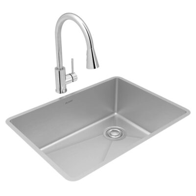 Elkay Crosstown 18 Gauge Workstation Stainless Steel, 25-1/2'' x 18-1/2'' x 9'' Single Bowl Undermount Sink & Faucet Kit