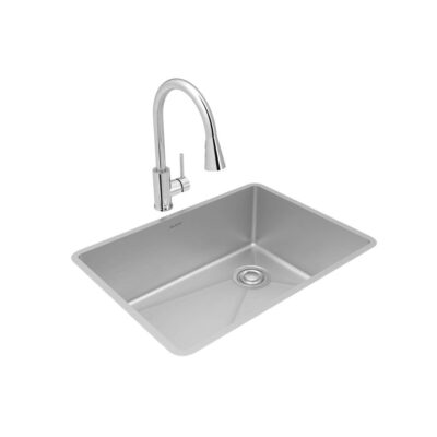 Elkay Crosstown 18 Gauge Stainless Steel 25-1/2'' x 18-1/2'' x 9'', Single Bowl Undermount Sink, Faucet & Drain Kit