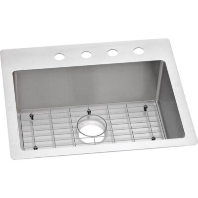 Elkay 18 Gauge Stainless Steel 25'' x 22'' x 9'' Single Bowl Dual Mount Kitchen Sink Kit