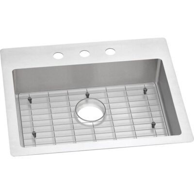 Elkay 18 Gauge Stainless Steel 25'' x 22'' x 6'' Single Bowl Dual Mount Kitchen Sink Kit