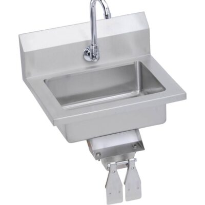 Elkay Hand Sink, 18X15 OA, 14X10X5 Bowl, Knee Valve,Faucet, 18 GA 300 Series SS, NSF