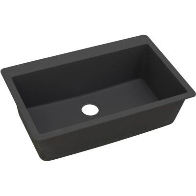 Elkay Quartz Classic 33'' x 20-7/8'' x 9-7/16'' Single Bowl Drop-in Sink, Black