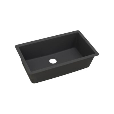 Elkay Quartz Classic 33'' x 18-7/16'' x 9-7/16'' Single Bowl Undermount Sink, Black