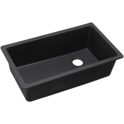Elkay Quartz Classic 33'' x 18-3/4'' x 9-1/2'' Single Bowl Undermount Sink, Black