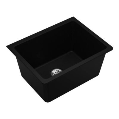 Elkay Quartz Classic 25'' x 18-1/2'' x 11-13/16'' Undermount Laundry Sink with Perfect Drain, Black