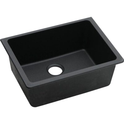 Elkay Quartz Classic 24-5/8'' x 18-1/2'' x 9-1/2'' Single Bowl Undermount Sink, Black