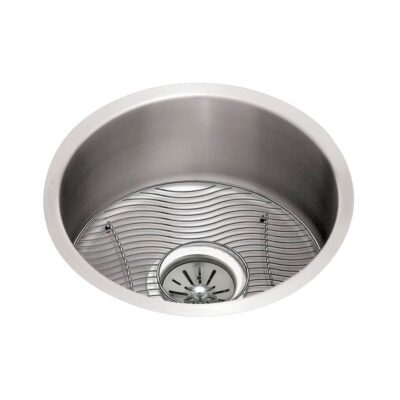 Elkay 18 Gauge Stainless Steel 14.375'' x 14.375'' x 6'' Single Bowl Undermount Kitchen Sink Kit