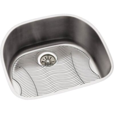 Elkay 18 Gauge Stainless Steel 23.625'' x 21.25'' x 10'' Single Bowl Undermount Kitchen Sink Kit