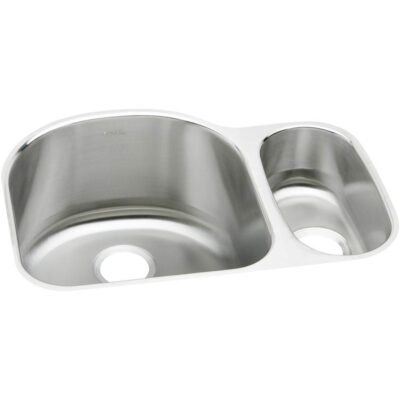 Elkay 18 Gauge Stainless Steel 26.75'' x 20'' x 10'' Double Bowl Undermount Kitchen Sink