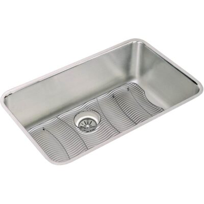 Elkay 18 Gauge Stainless Steel 30.5'' x 18.5'' x 10'' Single Bowl Undermount Kitchen Sink Kit