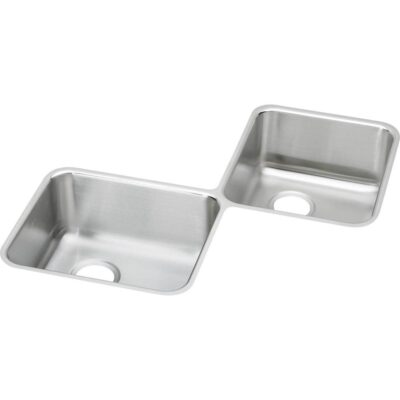 Elkay 18 Gauge Stainless Steel 32'' x 32'' x 7.875'' Double Bowl Undermount Corner Kitchen Sink