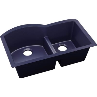 Elkay Quartz Luxe 33'' x 22'' x 10'' Offset 60/40 Double Bowl Undermount Sink with Aqua Divide Jubilee