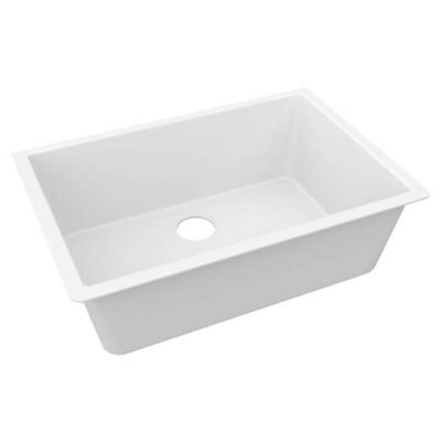 Elkay Quartz Luxe 33'' x 18-7/16'' x 9-7/16'', Single Bowl Undermount Sink, Arctic Fox