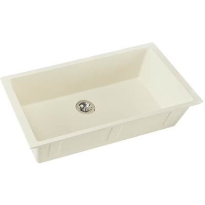 Elkay Quartz Luxe 35-7/8'' x 19'' x 9'' Single Bowl Undermount Kitchen Sink with Perfect Drain Parchment