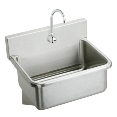 Elkay Stainless Steel 25'' x 19.5'' x 10-1/2'' Wall Hung Single Bowl Hand Wash Sink Kit w/Sensor Faucet