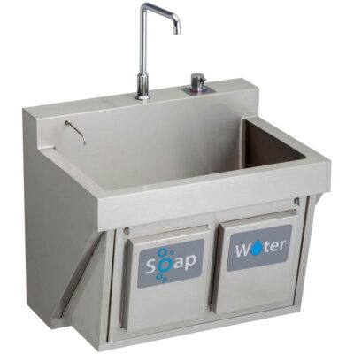 Elkay MANUAL SINGLE STATION SCRUB SINK W/ KNEE ACTIVATED SOAP/WATER