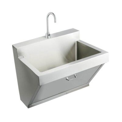 Elkay Stainless Steel 30'' x 23'' x 26'' Wall Hung Single Bowl Surgeon Scrub Sink Kit w/Faucet + Drain + Mixing Valve