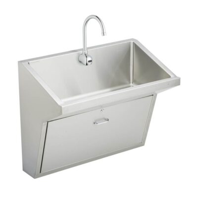 Elkay Stainless Steel 33'' x 16-13/16'' x 30'' Wall Hung Single Station Surgeon Scrub Sink Kit