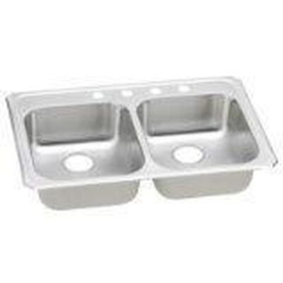 Elkay 20 Gauge Stainless Steel 33'' x 21.25'' x 5.375'' Double Bowl Drop-in Kitchen Sink