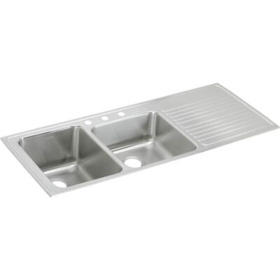 Elkay 18 Gauge Stainless Steel 54'' x 22'' x 10'' Double Bowl Drop-in Kitchen Sink