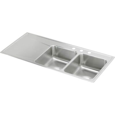 Elkay 18 Gauge Stainless Steel 48'' x 22'' x 7.625'' Double Bowl Drop-in Kitchen Sink