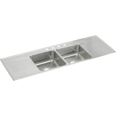 Elkay 18 Gauge Stainless Steel 66'' x 22'' x 7.625'' Double Bowl Drop-in Kitchen Sink