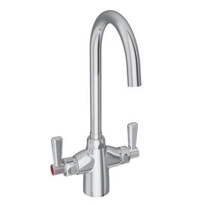 Elkay Single Hole with Concealed Deck Laminar Flow Faucet with 5'' Gooseneck Spout 2'' Lever Handles Chrome