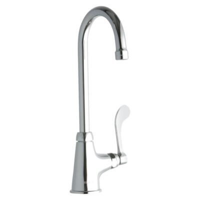 Elkay Single Hole with Single Control Faucet with 5'' Gooseneck Spout 4'' Wristblade Handle Chrome