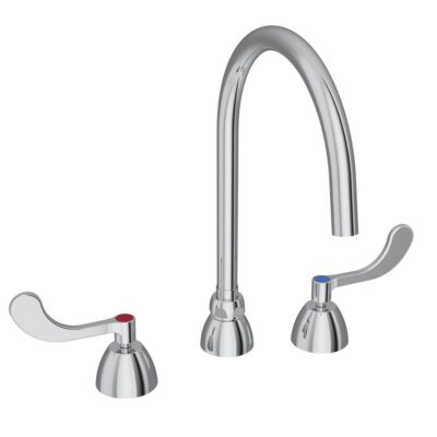 Elkay 8'' Centerset with Concealed Deck Laminar Flow Faucet with 8'' Gooseneck Spout 4'' Wristblade Handles Chrome
