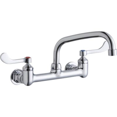 Elkay WALL MNT 8IN, AT 8IN SPT, 1PC WRIST BLD HNDL, 4IN, 1/2IN HW