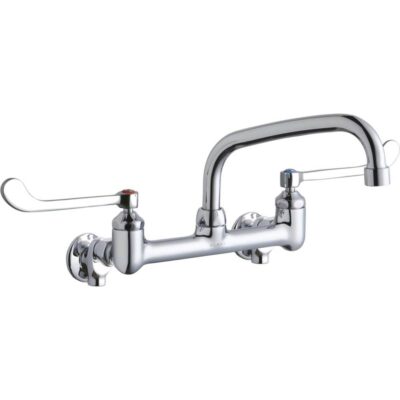 Elkay WALL MNT 8IN, AT 8IN SPT, 1PC WRIST BLD HNDL, 6IN, SHUT OFF