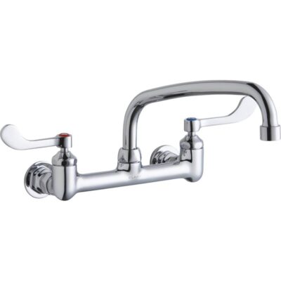 Elkay WALL MNT 8IN, AT 10IN SPT, 1PC WRIST BLD HNDL, 4IN, 1/2IN HW