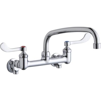 Elkay WALL MNT 8IN, AT 10IN SPT, 1PC WRIST BLD HNDL, 4IN, SHUT OFF