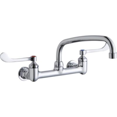 Elkay WALL MNT 8IN, AT 10IN SPT, 1PC WRIST BLD HNDL, 6IN, 1/2IN HW