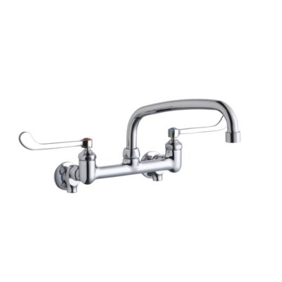 Elkay WALL MNT 8IN, AT 10IN SPT, 1PC WRIST BLD HNDL, 6IN, SHUT OFF