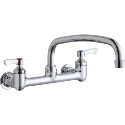 Elkay WALL MNT 8IN, AT 12IN SPT, LVR HNDL, 2IN, 1/2IN HW