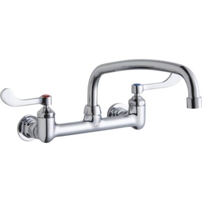 Elkay WALL MNT 8IN, AT 12IN SPT, 1PC WRIST BLD HNDL, 4IN, 1/2IN HW