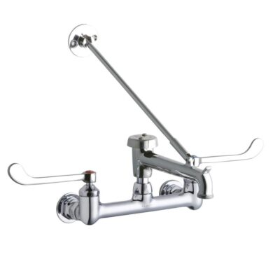 Elkay WALL MNT 8IN, BUCKET HK POL 7IN SPT, 1PC WRIST BLD HNDL, 6IN