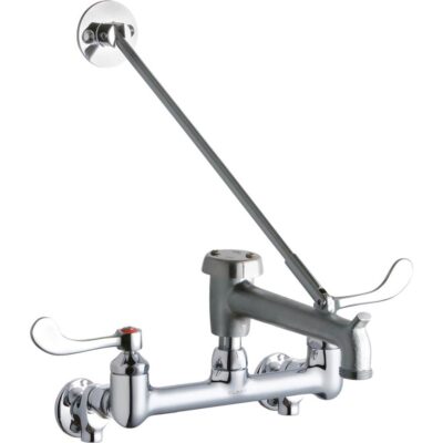 Elkay WALL MNT 8IN, BUCKET HK 7IN SPT ROUGH, 1PC WRIST BLD HNDL, 4