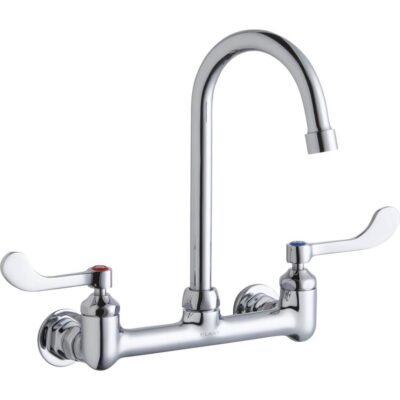 Elkay WALL MNT 8IN, GN 5IN SPT, 1PC WRIST BLD HNDL, 4IN, 1/2IN HW