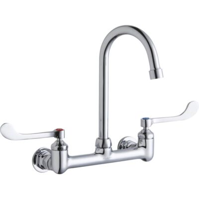 Elkay WALL MNT 8IN, GN 5IN SPT, 1PC WRIST BLD HNDL, 6IN, 1/2IN HW