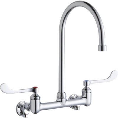 Elkay WALL MNT 8IN, GN 8IN SPT, 1PC WRIST BLD HNDL, 6IN, SHUT OFF